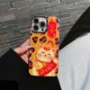 Funda para Teléfono iPhone16promax Gato Lúcent Leopardo Dibujos Animados Apple 15/14 Soporte 13pro