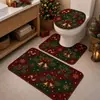 Decoração de Natal Tapete de Banheiro de Flanela Entrada do Banheiro Tapete de Vaso Sanitário Pad para Pés Tapete Antiderrapante Absorvente de Água