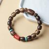 Pulsera de Agarwood Kalimantan Black Oil con Madera de Caqui Negro Cinco Sutras Pulsera Corrediza Boutique Wen Play Pulsera de Cuentas de Buda