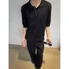 Camisa de punto de manga corta moderna para hombre, nuevo producto de primavera 2026, cómoda camiseta de punto trenzado, top casual para usar en capas