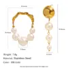 Pendientes Retro de Estilo Francés de Moda Europeos y Americanos, Acero Inoxidable Chapado en Oro de 18 Quilates con Perlas de Imitación Irregulares para Mujer, con un Toque de Alta Gama