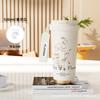 Taza térmica de café con revestimiento de cerámica para hombre, taza doble roja china para acompañar bebidas, taza de separación de agua y té, portátil para niñas