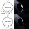 Moda europea y americana pulsera infinita de plata chapada con palabra infinita creativa Diamante simple decoración de mano al por mayor
