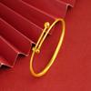 Aleación de Cobre Simple Elegante Buena Suerte Flor de Loto Flor de Loto Pulsera Fina Abierta Ajustable Retro Primera Joyería para Mujeres de Mujer