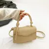 Bolsa transversal de ombro único com textura lisa e estilosa, bolsa quadrada pequena para o verão de 2023, popular este ano, bolsa pequena feminina para o trabalho