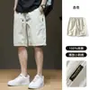 Pantalones Cortos Casuales de Color Sólido para Hombre, Versátiles, de Verano, Finos, para Usar como Exterior, Pantalones de Cinco Puntos, Sueltos, Tallas Grandes, Rectos, Deportivos, de Playa