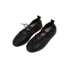 2026 Verano Nuevo Malla Encaje Francés Con Cordones Tejido Hueco Zapatos de Una Sola Pieza Mujer Elástico Suave Cuero Planos Bailarinas Mujer