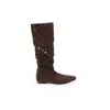 Em produção~4cm de aumento interno de altura botas plissadas empilhadas para mulheres, botas altas vintage de dois sentidos, botas de cowboy western bico fino, na moda