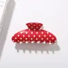 Nuevo pinza de tiburón colorida de lunares transfronteriza, pinza para el pelo semicircular de ABS, clásica y atemporal, accesorio para el pelo de pinza con estampado versátil