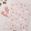 Pegatinas para Uñas de Flores Frescas Rosas 5D Estampado Estéreo Flor de Cerezo Rosa Pegatinas para Manicura DIY Estilo Joyería Sl