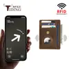 Funda Localizador de Manzana con Rastreador RFID de Cuero de Toro Cuero Genuino airtag Estuche para Tarjetas Estuche para Tarjetas Cartera de Piel de Vaca