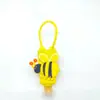Funda de PVC de dibujos animados para botella de gel antibacterial, superventas transfronteriza, funda protectora de resina hecha a medida para botella trapezoidal de 30 ml, botella de perfume con cordón