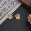 Coleção de Acessórios de Liga Metálica Estilo Chinês Tradicional: Caractere da Sorte, Nó Chinês, Pingente Floral Vazado, Fivela de Conexão, Materiais para Prendedor de Cabelo DIY