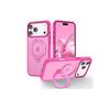 Adecuado para iPhone 17 Pro Max Funda para Teléfono Móvil con Soporte Giratorio Apple 16 Fulcro Magnético Cubierta Protectora Anti-Flexión