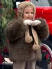 Abrigo Peludo Infantil, Chaqueta Gruesa de Piel Sintética para Niños, Abrigo Grueso Versátil de Otoño e Invierno Nuevo Elegante a la Moda para Bebés Niñas