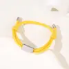 Pulseira de Corda Trançada Ajustável Europeia e Americana Transfronteiriça Tubo de Macaron com Cordão Duplo Pulseira de Aço Inoxidável Colorido com Impressão e Gravação