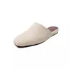 Sandalias Suaves de Piel de Cordero Trenzadas Estilo Francés con Suela Suave para Mujer, Elegantes Mocasines Cerrados, Pantuflas de Verano para Exteriores, Mules Semi-Abiertos