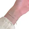 Pulsera Brillante de Gama Alta para Mujer Plata S925 Diseño de Nicho Ins Pulsera de Estilo Frío Simple Pulsera de Cadena Lisa
