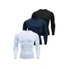 Camiseta de Manga Larga Transfronteriza Talla Europea para Hombre Ajustada Capa Base Fitness Deportes al Aire Libre Entrenamiento Ciclismo Running Top de Secado Rápido