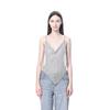 Europeo y Americano 2024 Verano Nuevo Transfronterizo Personalizado Metal Pedrería Sexy Moda Tirantes Top Escotado