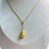 Pingente de Cuia e Guanyin em Prata de Lei S925 Yincheng, Estilo Chinês Novo, Pingente da Sorte com Corrente Chopard, Corrente Versátil para Clavícula, Tendência Nacional