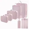 Bolsas de Almacenamiento de Viaje de Tela de Memoria Imitación de Explosiones Transfronterizas Set de 6 Piezas Traje Bolsa de Almacenamiento Sub-paquete Ropa Equipaje Bolsa de Viaje