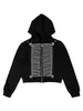 Moletom com Capuz e Zíper Estilo Napoleão para Homens, Estampa de Botões High Street, Estilo Millennium Y2K de Nicho, Jaqueta Top Estilo Ins