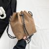 Moda Feminina Nova Outono e Inverno 2026 Bolsa de Ombro de Veludo Versátil Bolsa Saco Simples Bolsa Transversal Compacta