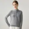 Nuevo Suéter de Punto Grueso Casual Suelto de Cachemira para Mujer con Cuello Medio Alto Simple para Commuting Otoño/Invierno