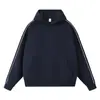Outono e Inverno Novo 380g Tendência Algodão Blocos de Cor Listras Contrastantes Raglan Com Capuz Moletom Impressão Personalizada Bordado Logo Tendência Pronto para Venda Atacado