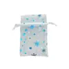 Nueva Bolsa de Regalo de Organza Navideña con Estampado de Copo de Nieve, Ciervo y Estrella, Bolsa de Regalo de Organza para Dulces