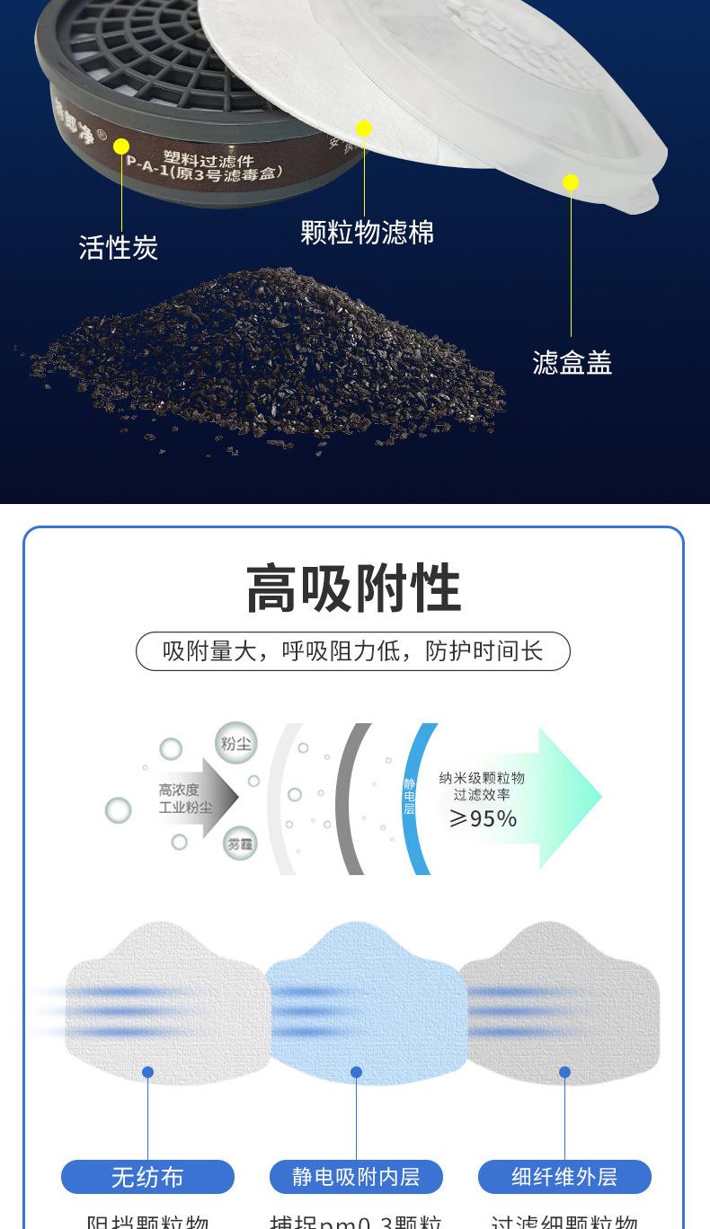 防毒面具带护目镜一体式面罩喷漆农药化工装修甲醛打磨