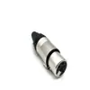 Conector Fêmea XLR de Quatro Vias 4P Soquete Fêmea XLR Plug Microfone Alimentação Carregamento Rosca Interna Niquelada