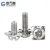 Tornillo de Acero Inoxidable 304 de Cabeza Redonda Cruzada de Dos Piezas con Arandela Cuadrada Tornillo Terminal de Arandela Cuadrada M3M3.5M4