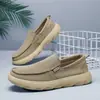 Zapatos casuales de lona transpirables para hombre estilo Antiguo Pekín, primavera, nuevos, slip-on de suela blanda, ultraligeros, de suela gruesa