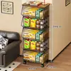 Estante de Almacenamiento para Cocina, Estante Móvil de Varias Capas para Snacks y Juguetes para Sala de Estar, Canasta para Encimera para Frutas, Verduras y Condimentos