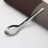 Vajilla de Acero Inoxidable con Cuchara de Mango Largo Estampada Cuchara Plana Espesada de Orquídea Cuchara para Comedor Restaurante de Comida Rápida