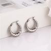 Pendientes plisados únicos de acero inoxidable con textura de moda francesa, pendientes irregulares geométricos de oro alto