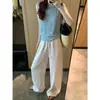 Pantalones Blancos de Lino de Pierna Ancha para Mujer, Verano 2026, Estilo Delgado, Cintura Elástica, Corte Holgado, Adelgazantes, Caída Suave, Pantalones Casuales de Pierna Recta