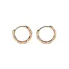 Aretes Redondos de Circonia Bañados en Oro Real de 18K, Simples, Modernos, Versátiles, de Lujo Ligero, Aretes de Alta Gama para Mujer