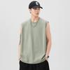 Chaleco de Color Puro de Peso Pesado 260g Camiseta sin Mangas de Cuello Redondo para Hombre Holgada y Versátil Casual a la Moda Camiseta Básica Verano Nuevo Estilo