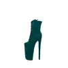 Botas de Moda con Tacón Súper Alto Estilo Europeo y Americano 26cm Modelo Súper Sexy Botas de Escenario Botas para Baile en Tubo de Acero Botas de Felpa Talla Grande