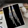 Brincos Elegantes Super Brilhantes de Strass Longos 2024, Estilo Celebridade da Internet de Nicho, Franjas Elegantes, Emagrecedores e Estilosos