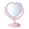 Espejo de Maquillaje de Escritorio, Espejo de Tocador de Belleza de Doble Cara, Espejo Retro Estilo Europeo para Dormitorio, Espejo de Retoque de Belleza de Escritorio, Espejo en Forma de Corazón