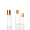 Botella de vidrio esmerilado para aceite esencial, botella cosmética de vidrio con rodillo de cuentas, botella de esencia al por mayor, botella de esencia de 10ml 30ml, botella con cuentas divididas