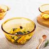 Tazón de ámbar de manzana verde, vajilla transparente para el hogar, tazón de vidrio, tazón grande creativo para sopa de fideos con huevo