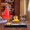 Ornamento de porta-canetas de mesa de escritório de luxo, recipiente de caneta de cristal criativo, caixa de armazenamento, personalidade, simples, multifuncional