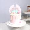 Decoração de bolo de aniversário lindas asas bolo bandeira - inserindo fontes do partido bandeira de aniversário - inserindo cartão