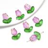 Polvo de gelatina vidrio degradado pétalos de tulipán material con cuentas DIY hecho a mano pulsera aretes accesorios de joyería horquilla