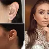 Material de Titanio G23 Garras Cuatro Zirconia Barra Espalda Plana Clavo para Oreja Clavo para Cartílago Nasal Clavo Coclear Joyería para Piercing Pendientes